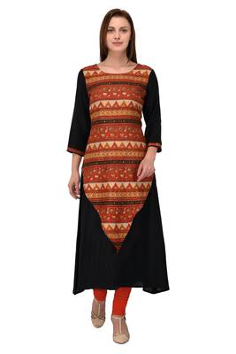 Multicolor printed rayon kurti 1