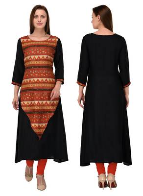Multicolor printed rayon kurti 5