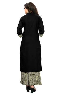 Black printed rayon kurti 2
