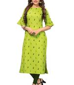 Green printed rayon kurti