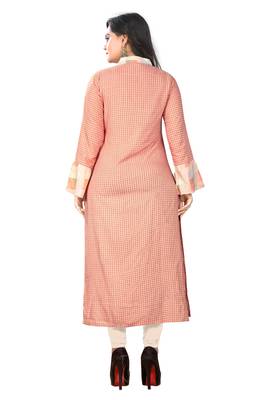 Pink printed rayon kurti 2