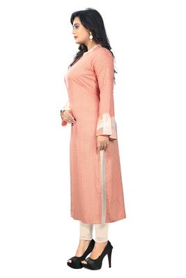 Pink printed rayon kurti 3