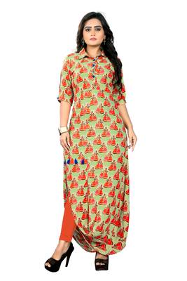 Multicolor printed rayon kurti 1