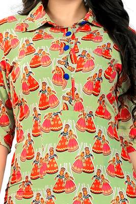 Multicolor printed rayon kurti 4