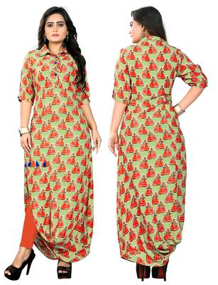 Multicolor printed rayon kurti 5