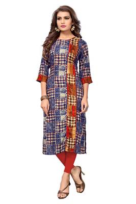 Multicolor printed rayon kurti 1