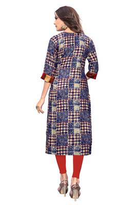 Multicolor printed rayon kurti 2