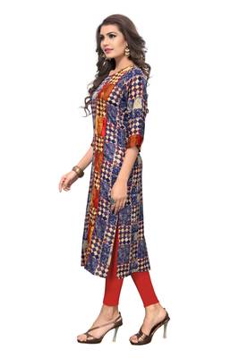 Multicolor printed rayon kurti 3