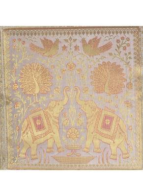 Lal Haveli Sofa Decorations Elephant Design Square Silk Cushion Covers 16 x 16 inch Set of 5 Pcs 3