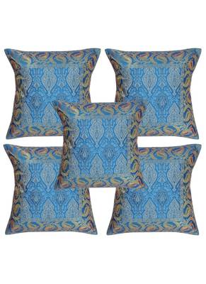 Lal Haveli Designer Square Shape Silk Cushion Covers 16 x 16 inch Set of 5 Pcs 1