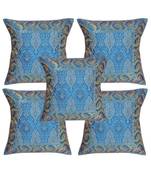 Lal Haveli Designer Square Shape Silk Cushion Covers 16 x 16 inch Set of 5 Pcs