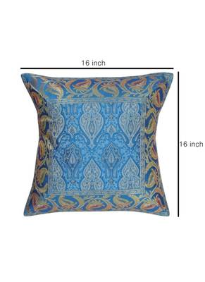 Lal Haveli Designer Square Shape Silk Cushion Covers 16 x 16 inch Set of 5 Pcs 2