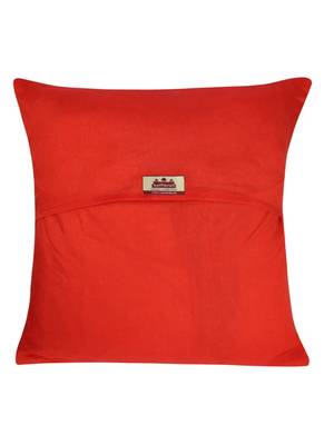 Lal Haveli Home Decorative Ethnic Design Red Silk Cushion Covers 16 x 16 inch Set of 5 Pcs 4