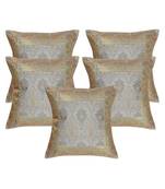 Lal Haveli Elegant Handmade Designer Throw Silk Cushion Covers 16 x 16 inch Set of 5 Pcs