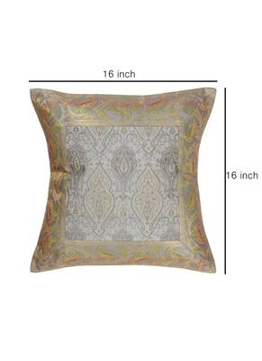 Lal Haveli Elegant Handmade Designer Throw Silk Cushion Covers 16 x 16 inch Set of 5 Pcs 2