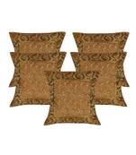Lal Haveli Decorative Handmade Design Silk Cushion Covers 16 x 16 inch Set of 5 Pcs