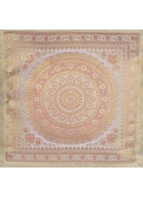Lal Haveli Designer Sofa Decorations Square Shape White Silk Cushion Covers 16 x 16 inch Set of 5 Pcs 3