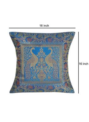 Lal Haveli Home Decorative Handmade Elegant Designer Throw Pillow Silk Cushion Covers 16 x 16 inch Set of 5 Pcs 2