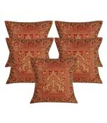 Lal Haveli Designer Home Decor Silk Pillow Cushion Covers 16 x 16 inch Set of 5 Pcs