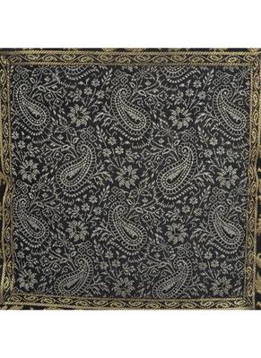 Lal Haveli Black Color Paisley Design Silk Cushion Covers 16 x 16 inch Set of 5 Pcs 3