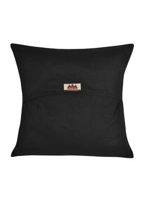 Lal Haveli Black Color Paisley Design Silk Cushion Covers 16 x 16 inch Set of 5 Pcs 4
