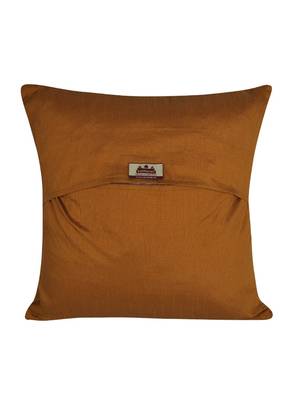 Lal Haveli Rajasthani Decorated Square Shape Throw Pillow Silk Cushion Covers 16 x 16 inch Set of 5 Pcs 4