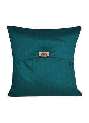 Lal Haveli Paisley Design Green Color Decorative Silk Cushion Covers 16 x 16 inch Set of 5 Pcs 4