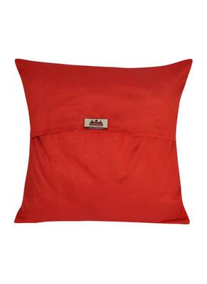 Lal Haveli Peacock Design Throw Pillowcases Decorative Silk Cushion Covers 16 x 16 inch Set of 5 Pcs 4