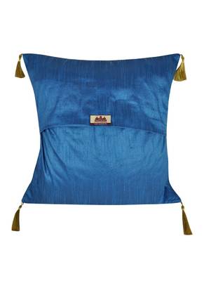 Lal Haveli Turquoise Color Square Shape Silk Cushion Covers 18 x 18 inch Set of 5 Pcs 4