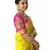 Yellow plain art silk saree with blouse