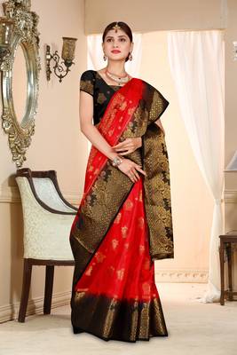 Multicolor Woven Art Silk Saree With Blouse 2
