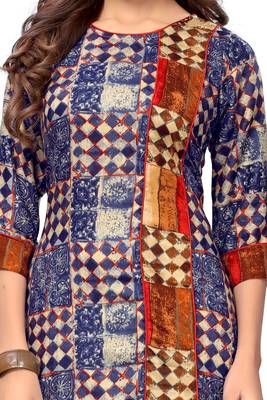 Multicolor printed rayon kurti 4