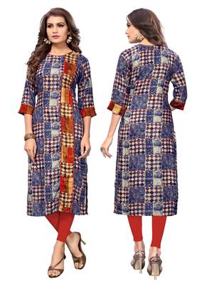 Multicolor printed rayon kurti 5