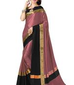 Light pink plain cotton silk saree with blouse