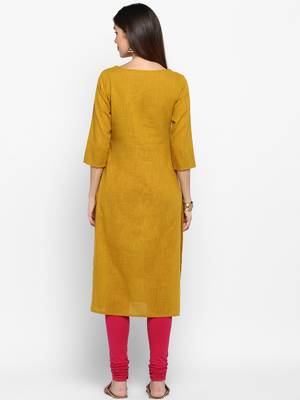 Yellow embroidered kurti 2