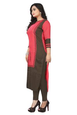 Pink printed cotton kurtis 3