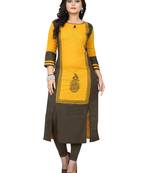 Yellow printed kurti