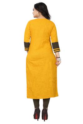 Yellow printed kurti 2