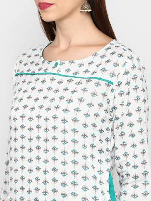 White printed kurti 5