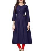 Blue plain rayon kurti