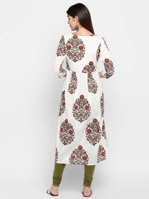 White printed kurti 2