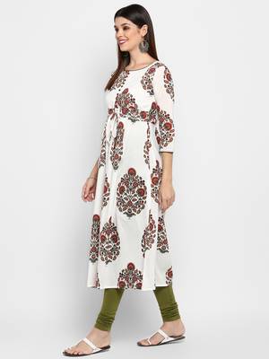 White printed kurti 3
