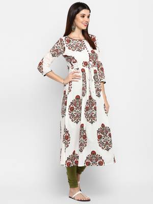 White printed kurti 4