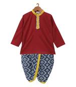 Jaipuri Print Cambric Cotton Dhoti Kurta  Blue