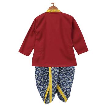 Jaipuri Print Cambric Cotton Dhoti Kurta  Blue 2