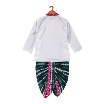 Jaipuri Print Cambric Cotton Dhoti Kurta  Indigo 2