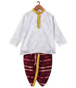 Jaipuri Print Cambric Cotton Dhoti Kurta  Maroon