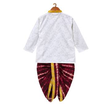 Jaipuri Print Cambric Cotton Dhoti Kurta  Maroon 2