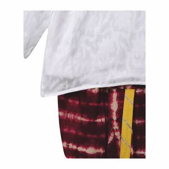 Jaipuri Print Cambric Cotton Dhoti Kurta  Maroon 3