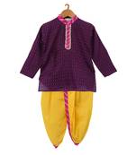 Jaipuri Print Cambric Cotton Dhoti Kurta  Purple